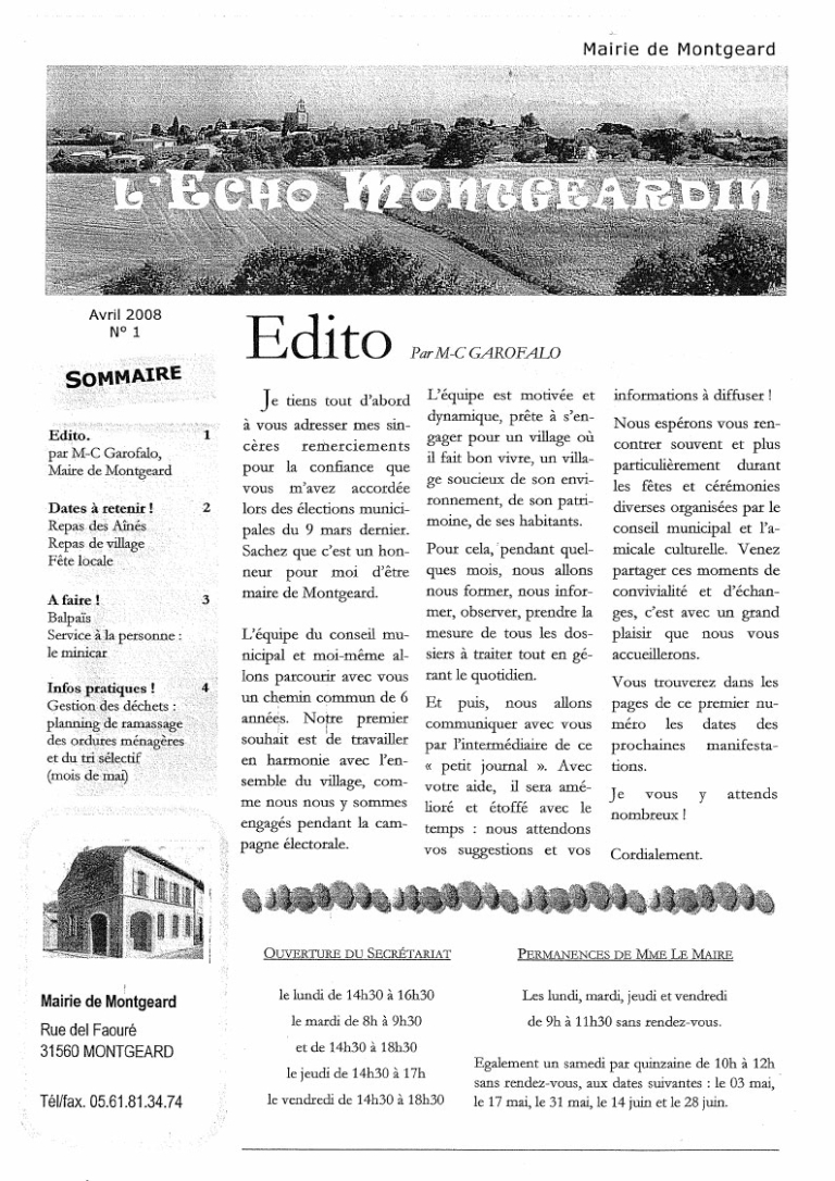 L’Echo Montgeardin 01 (avril 2008)