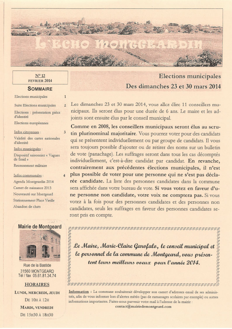 L’Echo Montgeardin 12 (fév. 2014)