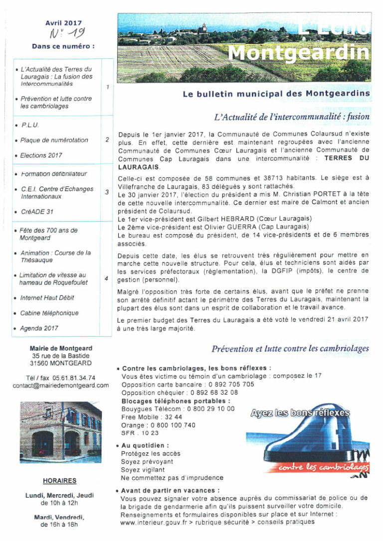 L’Echo Montgeardin 19 (avril 2017)