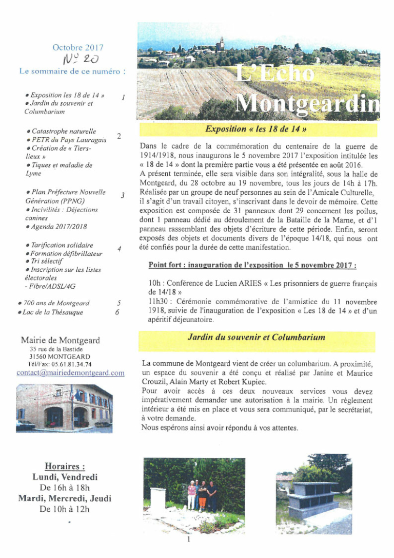 L’Echo Montgeardin 20 (oct. 2017)