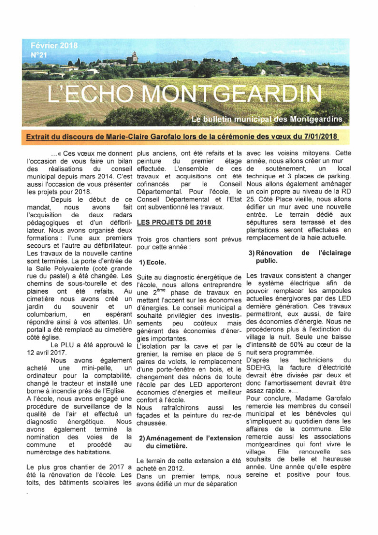 L’Echo Montgeardin 21 (fév. 2018)