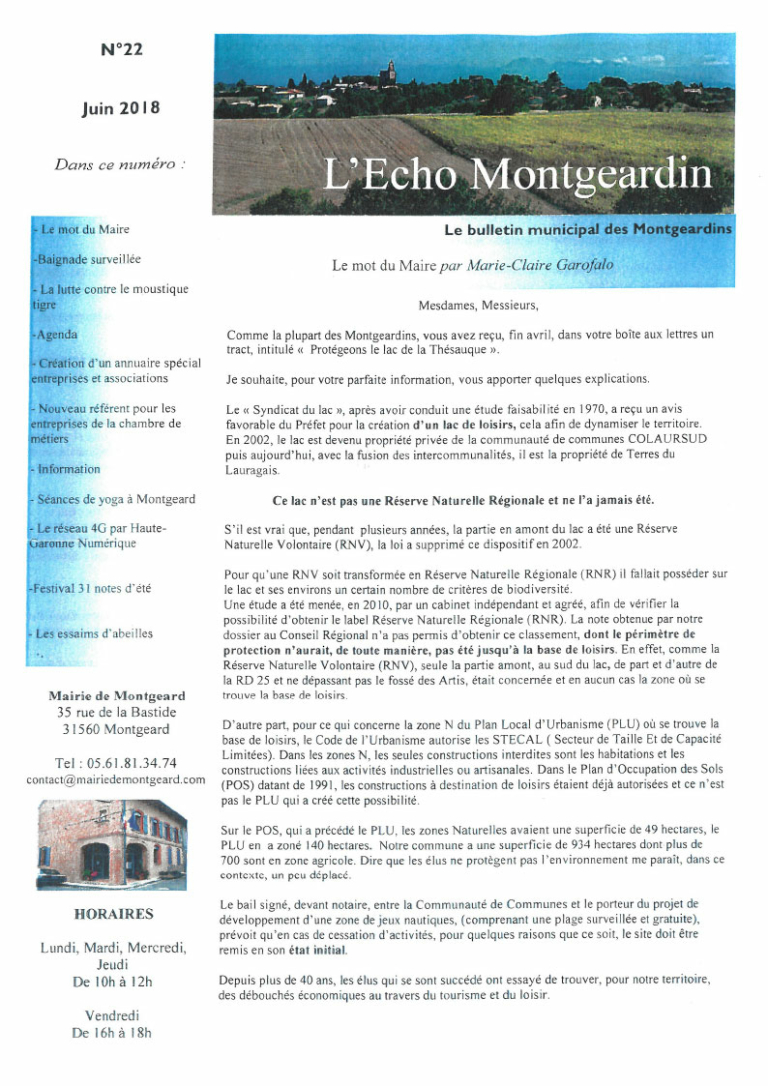 L’Echo Montgeardin 22 (juin 2018)