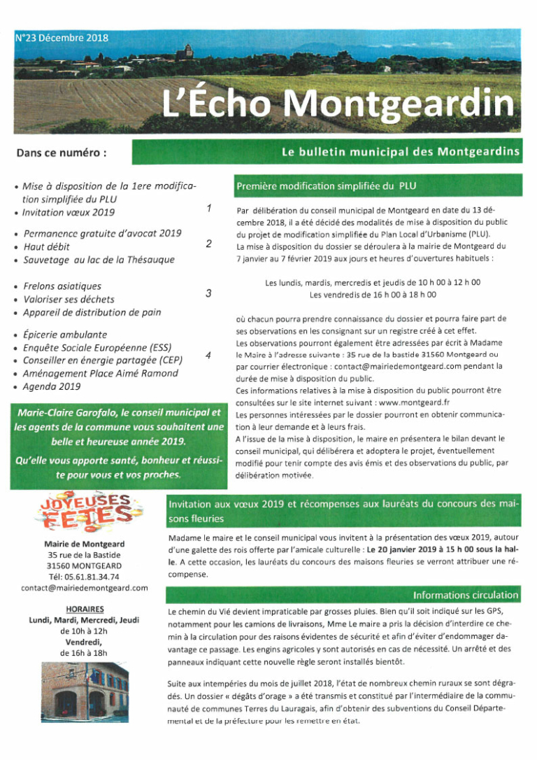 L’Echo Montgeardin 23 (déc. 2018)