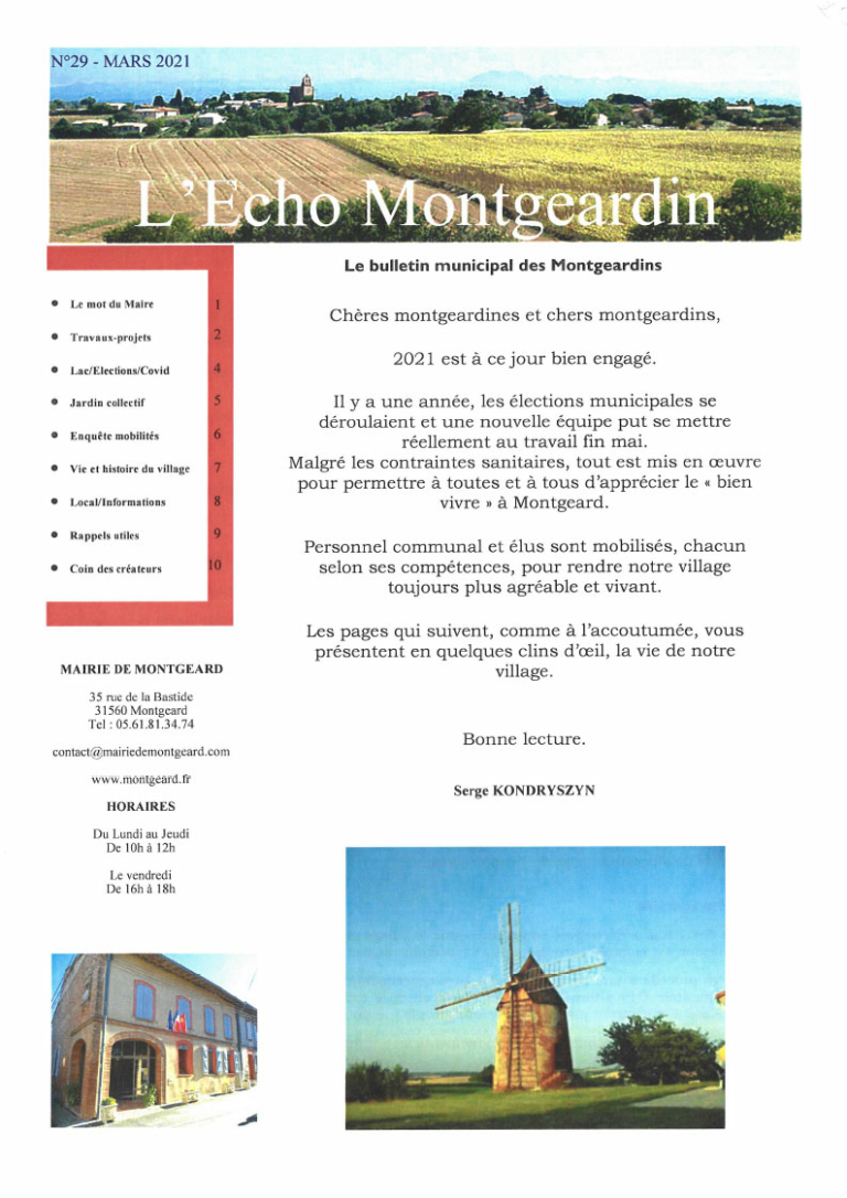 L’Echo Montgeardin 29 (mars 2021)