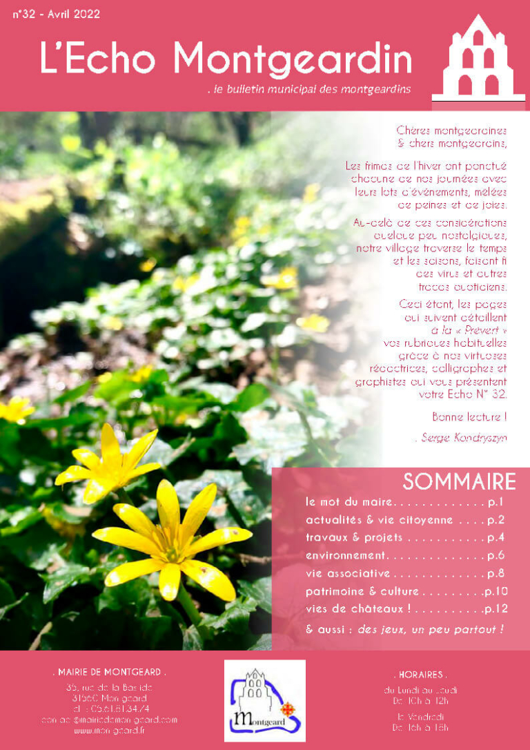 L’Echo Montgeardin 32 (avril 2022)