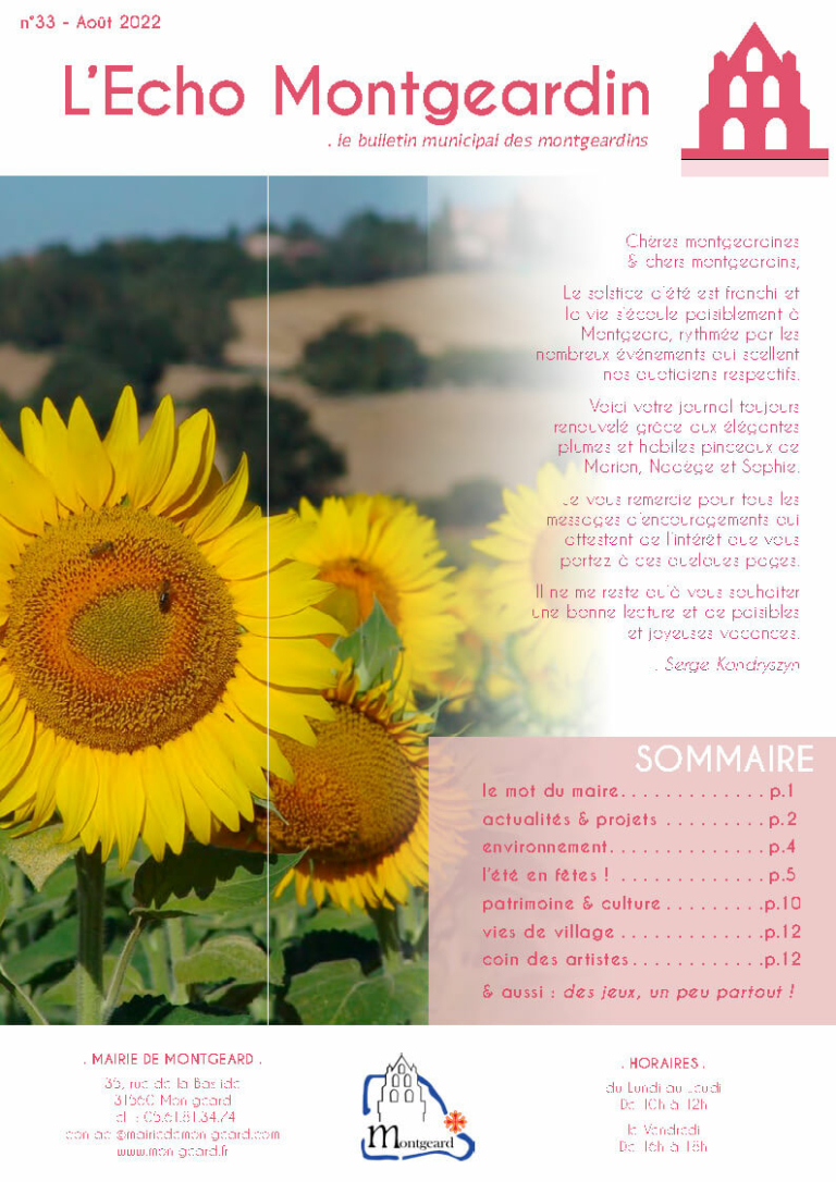 L’Echo Montgeardin 33 (août 2022)
